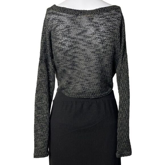 One Clothing Sheer Knit Cropped Sweater Grey Size XS - Picture 2 of 4